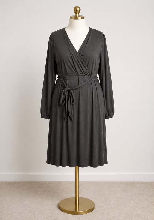 AMZ Brand Dresses & Skirts - Plus Size 3x Amzplus Long Stretchy Sleeve Black Dress NWT